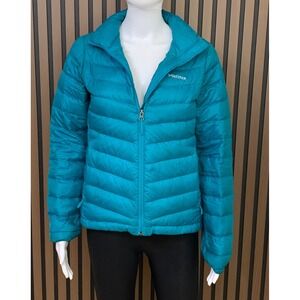 Marmot Quasar 800 Fill Down Puffer Jacket Teal Blue Womens Small A77660